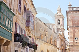 Traditional Maltese closed wooden balconies Malta