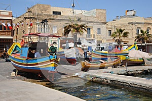 Maltese fishing boats. Marsaxlokk. Malta