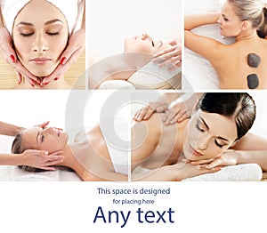 Traditional massage and healthcare treatment in spa. Young, beautiful and healthy girls having recreation therapy.