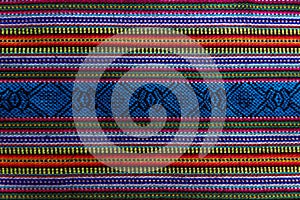 Traditional Mayan Guatemalan woven fabric with crosses and stripes