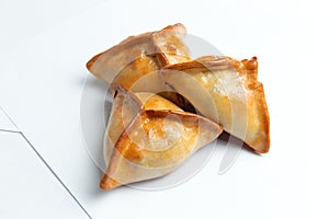 Traditional meat pies. Echpochmak. on a white background