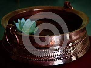 Traditional metallic flower vase unique photo