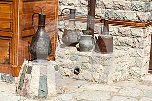 Traditional metalware in Lahic village of Ismayilli region in Azerbaijan photo