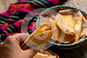 Mexican basket tacos also called de canasta photo