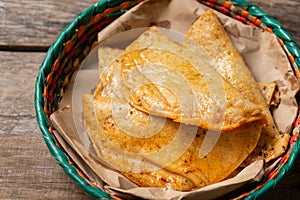 Mexican basket tacos also called de canasta photo