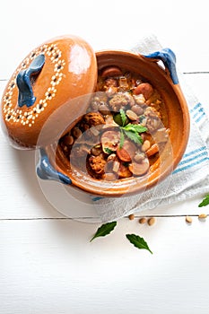 Mexican beans called charros photo