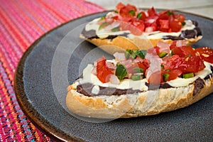 Traditional Mexican Breakfast of Molletes photo