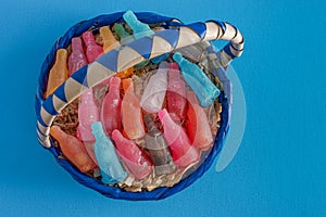 Traditional Mexican Candy Sweetmeats with a Bottle shape.