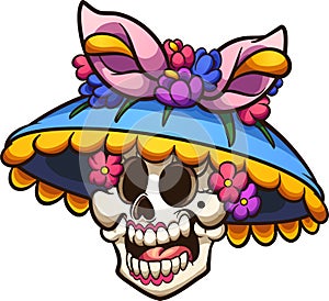 Traditional Mexican catrina head