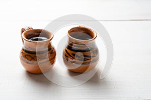 Mexican clay cups photo