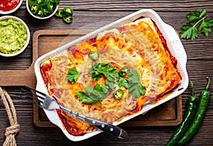 Traditional Mexican enchiladas