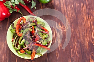 Traditional Mexican fajita peppers