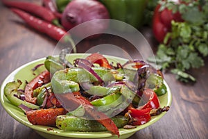 Traditional Mexican fajita peppers