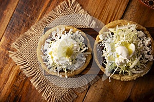 traditional mexican food sopes topview