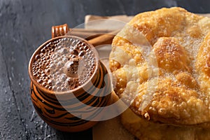 Mexican fritter dusted with sugar also called buÃÂ±uelos photo