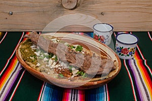 Traditional mexican huarache in clay dish