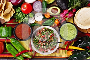 Traditional mexican salsas photo