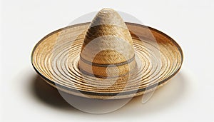 Traditional Mexican Sombrero Hat Isolated on White Background