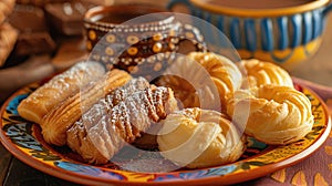 Traditional Mexican Sweet Bread and Hot Chocolate photo