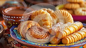 Traditional Mexican Sweet Bread and Hot Chocolate photo