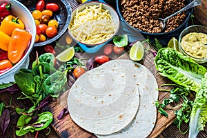 Traditional mexican tortillas or fajita recipe.