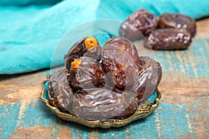 Traditional Middle East dessert, healthy food, big medjool dates