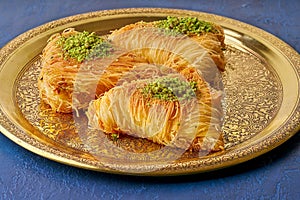 Traditional middle eastern sweets baklava, kunafah