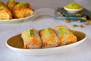 Traditional middle eastern sweets baklava rolls