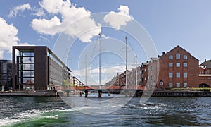 Traditional and modern architectures on the two sides of the canal in Copenhagen