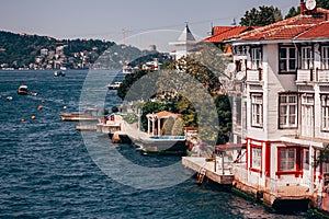 Traditional and Modern Mansions on the Bosporus Strait Waterside