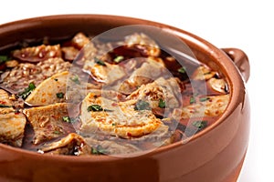 Traditional mondongo or el menudo soup photo