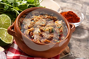 Traditional mondongo or el menudo soup photo