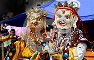 Traditional mongolian costume and mask