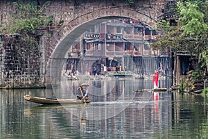 Traditional morning activity in Fenghuang
