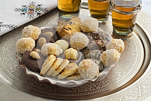 Traditional Moroccan cookies and tea