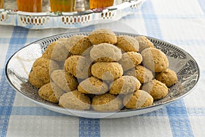 Traditional Moroccan cookies and tea