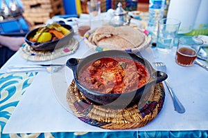 Traditional Moroccan dish kefta tajine