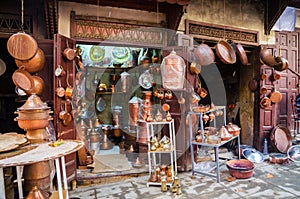 Traditional moroccan lamps on market in Fes, Morocco