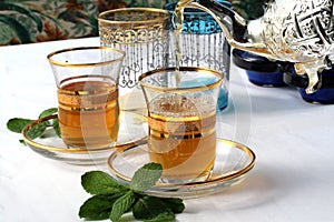 Traditional Moroccan mint tea