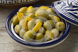 Traditional Moroccan olives and lemon