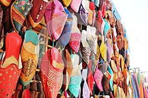 Traditional Moroccan shoe called bambucha photo