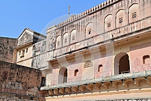 Traditional Mughal Architecture of Amer Fort or Amber Palace in Jaipur, Rajasthan
