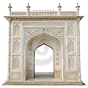 Mughal archway isolated on white background photo