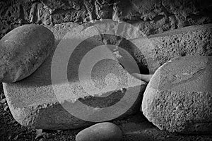 Traditional Native American Mano and a Metate Maize Grinder