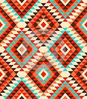 Traditional Native Aztec kilim autumn colors pattern