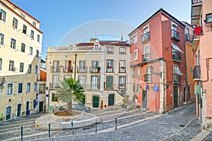 Traditional neighborhood (Alfama) in the city of Lisbon