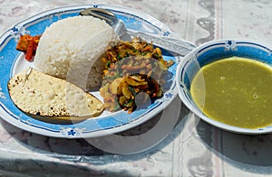 Traditional Nepalese dish Dal Bhat