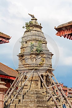 Traditional Nepalese temple architecture in Kathmandu, Nepal