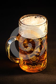 Traditional Octoberfest Bavarian beer in a big one liter mug wit