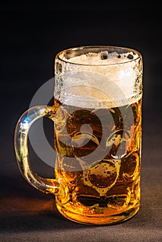 Traditional Octoberfest Bavarian beer in a big one liter mug wit